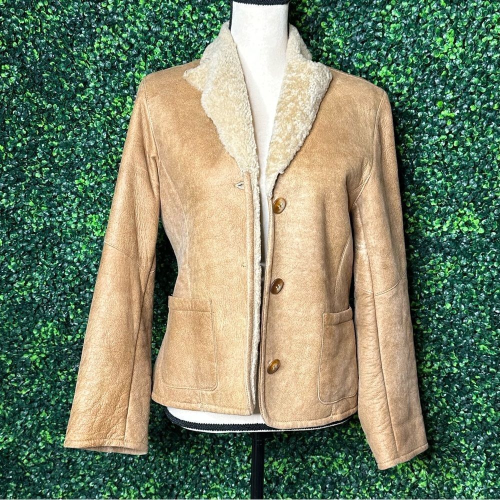 Women’s Shearling Stephen’s of Colorado Jacket Tan Beige Stephen’s Sz L